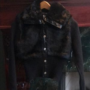 Guess/Los Angeles...Faux Fur/Leather Jacket